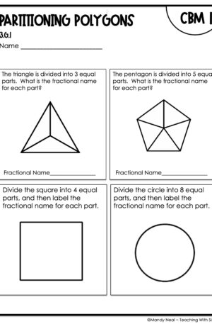 3rd Grade Partitioning Polygons Intervention Assessment 1