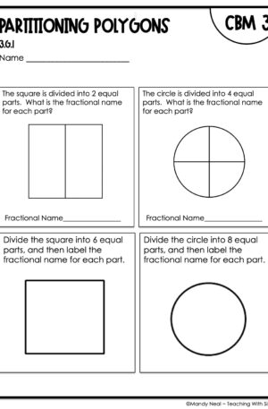 3rd Grade Partitioning Polygons Intervention Assessment 3