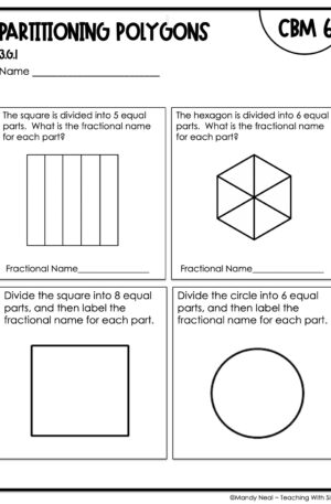 3rd Grade Partitioning Polygons Intervention Assessment 6