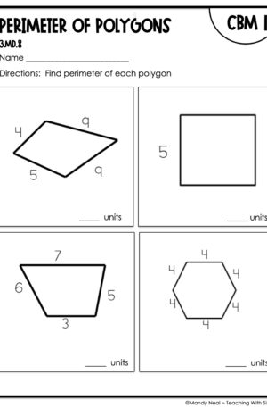 3rd Grade Perimeter of Polygons Intervention Assessment 1