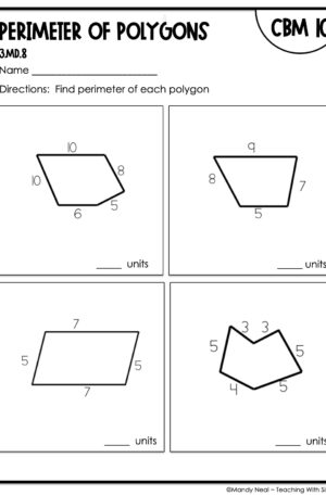3rd Grade Perimeter of Polygons Intervention Assessment 10