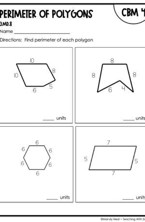 3rd Grade Perimeter of Polygons Intervention Assessment 4