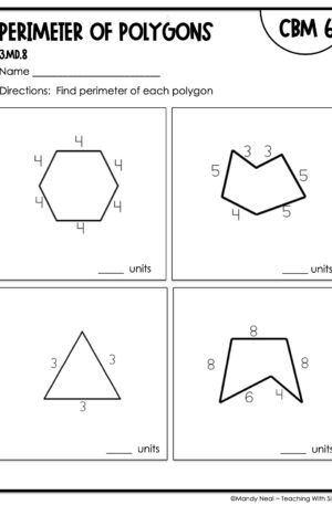 3rd Grade Perimeter of Polygons Intervention Assessment 6