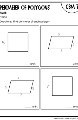 3rd Grade Perimeter of Polygons Intervention Assessment 7