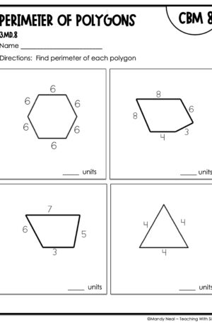 3rd Grade Perimeter of Polygons Intervention Assessment 8