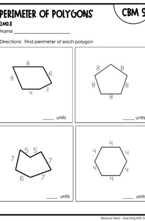 3rd Grade Perimeter of Polygons Intervention Assessment 9