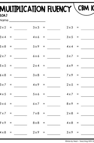 3rd Grade Relate Multiplication Fluency Intervention Assessment 10