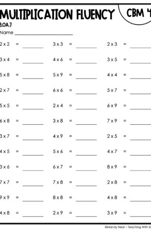 3rd Grade Relate Multiplication Fluency Intervention Assessment 4