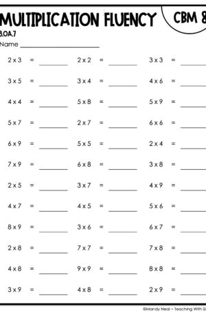 3rd Grade Relate Multiplication Fluency Intervention Assessment 8