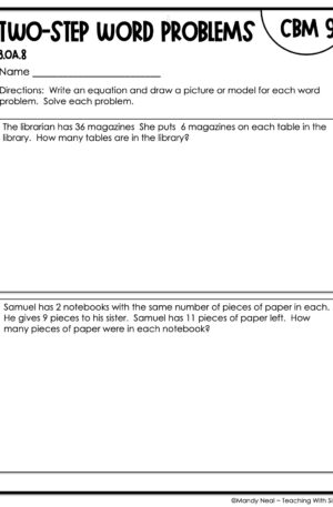 3rd Grade Two-Step Word Problems Intervention Assessment 9