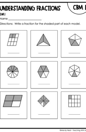 3rd Grade Understanding Fractions Intervention Assessment 1