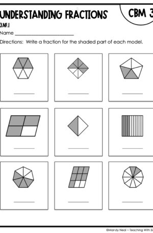 3rd Grade Understanding Fractions Intervention Assessment 3