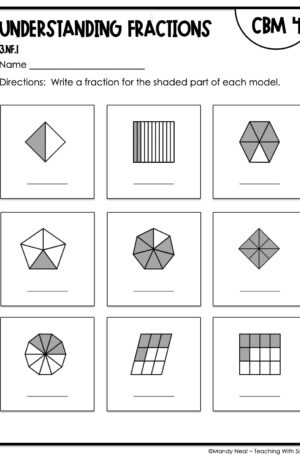 3rd Grade Understanding Fractions Intervention Assessment 4