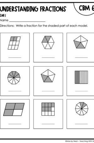 3rd Grade Understanding Fractions Intervention Assessment 6