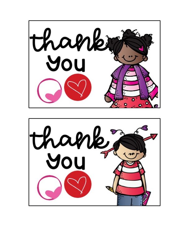 Valentine's Thank You Card Color 1