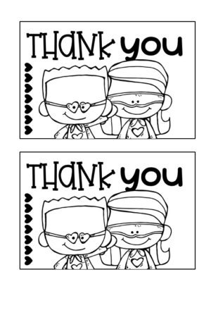 Valentine's Thank You Card Black and White 2