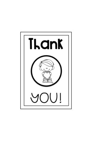 Valentine's Thank You Card Black and White 5